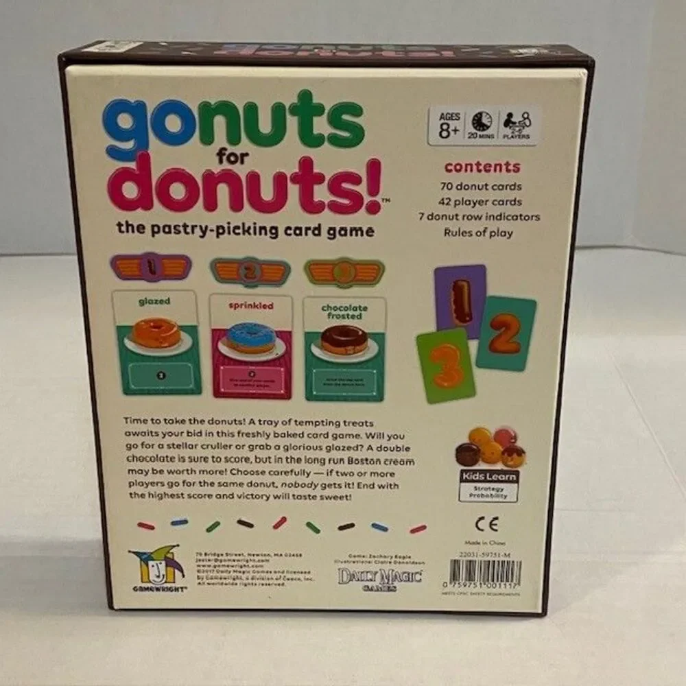 Gonuts for Donuts Board Card Game Gamewright Out Of Print COMPLETE